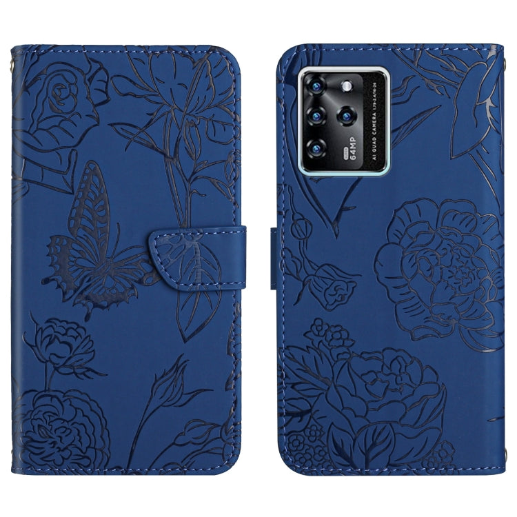 Custodia per cellulare in pelle goffrata con peonia a farfalla, For ZTE Blade A71, For ZTE Blade L210, For ZTE Blade V30, For ZTE Libero 5G