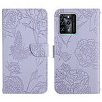 Custodia per cellulare in pelle goffrata con peonia a farfalla, For ZTE Blade A71, For ZTE Blade L210, For ZTE Blade V30, For ZTE Libero 5G