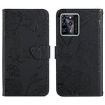 Custodia per cellulare in pelle goffrata con peonia a farfalla, For ZTE Blade A71, For ZTE Blade L210, For ZTE Blade V30, For ZTE Libero 5G