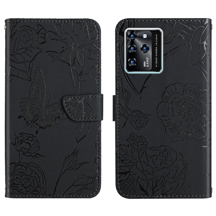 Custodia per cellulare in pelle goffrata con peonia a farfalla, For ZTE Blade A71, For ZTE Blade L210, For ZTE Blade V30, For ZTE Libero 5G