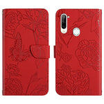 Custodia per cellulare in pelle goffrata con peonia a farfalla, For ZTE Blade A71, For ZTE Blade L210, For ZTE Blade V30, For ZTE Libero 5G