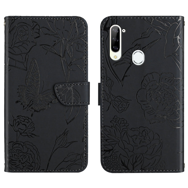 Custodia per cellulare in pelle goffrata con peonia a farfalla, For ZTE Blade A71, For ZTE Blade L210, For ZTE Blade V30, For ZTE Libero 5G