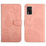 Custodia per cellulare in pelle goffrata con peonia a farfalla, For ZTE Libero 5G II, For ZTE Blade V30 Vita