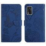 Custodia per cellulare in pelle goffrata con peonia a farfalla, For ZTE Libero 5G II, For ZTE Blade V30 Vita