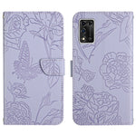 Custodia per cellulare in pelle goffrata con peonia a farfalla, For ZTE Libero 5G II, For ZTE Blade V30 Vita