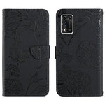Custodia per cellulare in pelle goffrata con peonia a farfalla, For ZTE Libero 5G II, For ZTE Blade V30 Vita