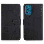 Custodia per cellulare in pelle goffrata con peonia a farfalla, For ZTE Libero 5G II, For ZTE Blade V30 Vita