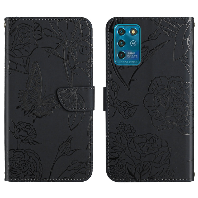 Custodia per cellulare in pelle goffrata con peonia a farfalla, For ZTE Libero 5G II, For ZTE Blade V30 Vita