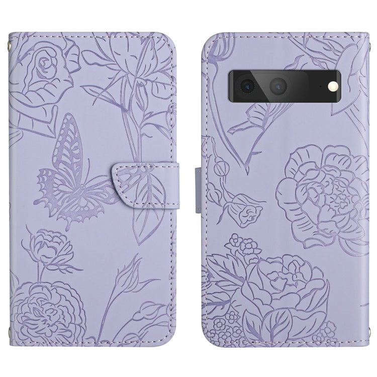 Custodia per cellulare in pelle goffrata con peonia a farfalla, For Google Pixel 6, For Google Pixel 6 Pro, For Google Pixel 6a, For Google Pixel 7 5G