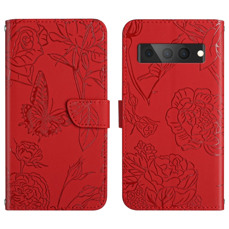 Custodia per cellulare in pelle goffrata con peonia a farfalla, For Google Pixel 7 Pro 5G, For Fujitsu Arrows F-52B