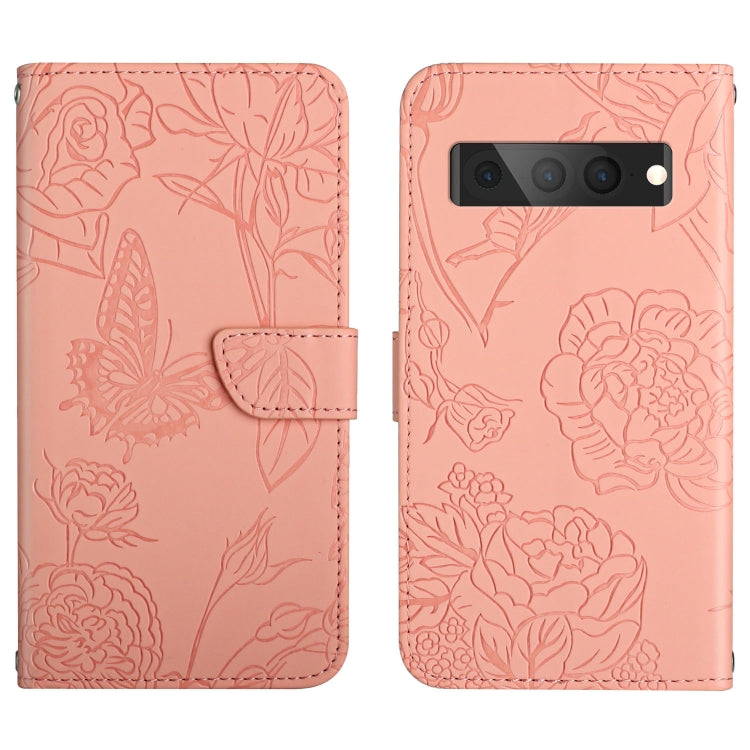 Custodia per cellulare in pelle goffrata con peonia a farfalla, For Google Pixel 7 Pro 5G, For Fujitsu Arrows F-52B