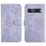 Custodia per cellulare in pelle goffrata con peonia a farfalla, For Google Pixel 7 Pro 5G, For Fujitsu Arrows F-52B