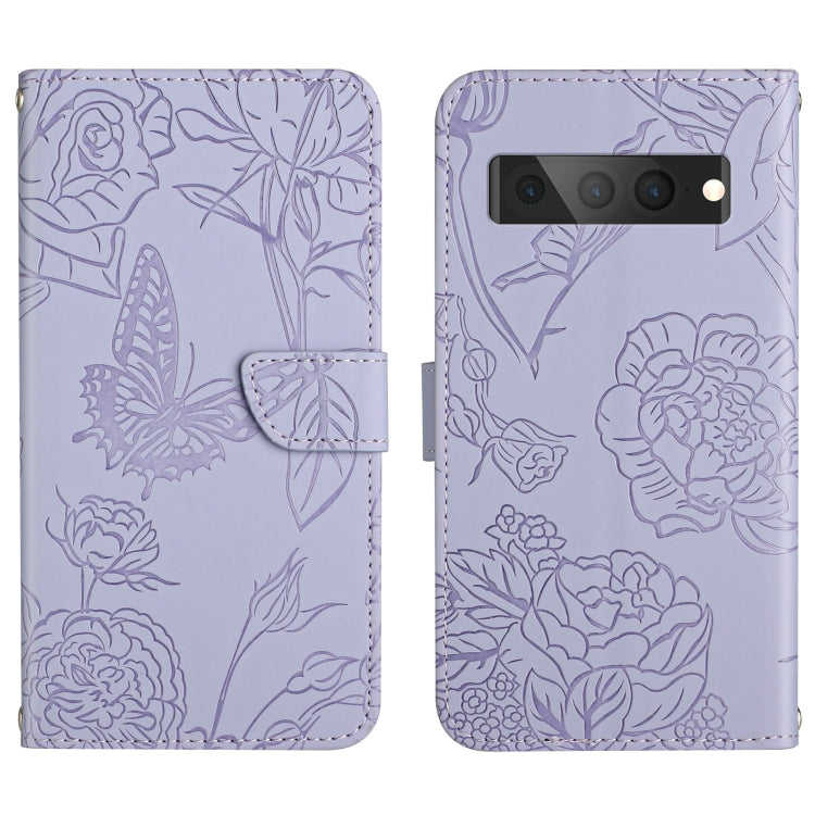 Custodia per cellulare in pelle goffrata con peonia a farfalla, For Google Pixel 7 Pro 5G, For Fujitsu Arrows F-52B