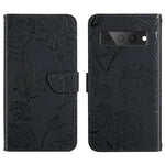 Custodia per cellulare in pelle goffrata con peonia a farfalla, For Google Pixel 7 Pro 5G, For Fujitsu Arrows F-52B