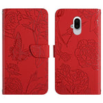 Custodia per cellulare in pelle goffrata con peonia a farfalla, For Google Pixel 7 Pro 5G, For Fujitsu Arrows F-52B
