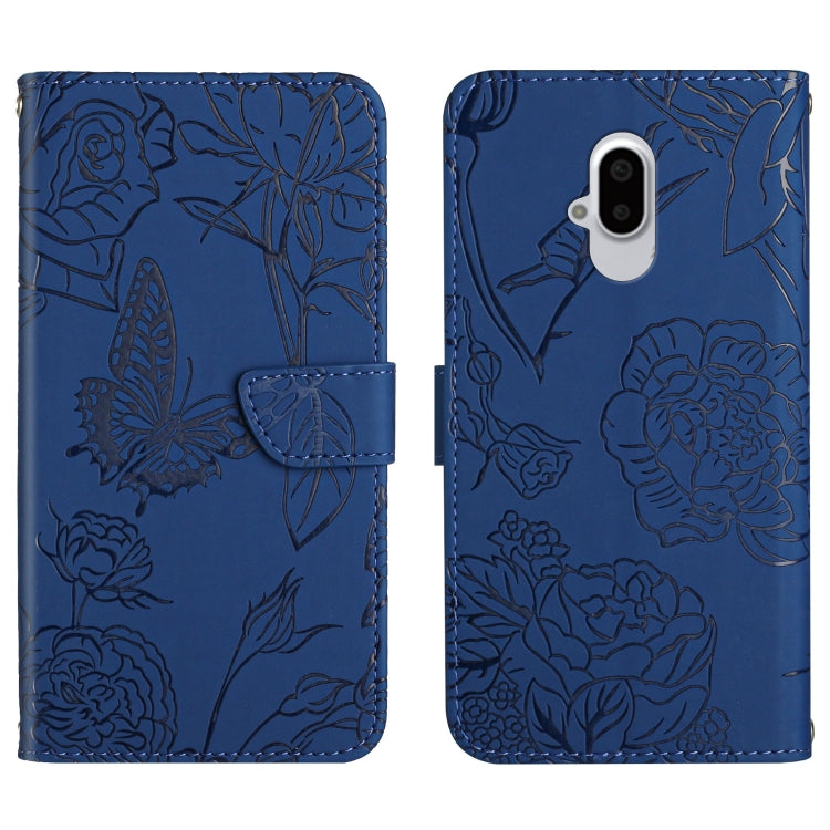 Custodia per cellulare in pelle goffrata con peonia a farfalla, For Google Pixel 7 Pro 5G, For Fujitsu Arrows F-52B