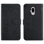 Custodia per cellulare in pelle goffrata con peonia a farfalla, For Google Pixel 7 Pro 5G, For Fujitsu Arrows F-52B