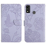 Custodia per cellulare in pelle goffrata con peonia a farfalla, For Honor 9X Lite, For Huawei nova 7 SE, For Huawei nova 8i, For Huawei P30