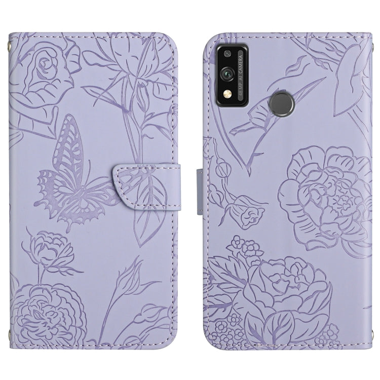 Custodia per cellulare in pelle goffrata con peonia a farfalla, For Honor 9X Lite, For Huawei nova 7 SE, For Huawei nova 8i, For Huawei P30