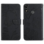 Custodia per cellulare in pelle goffrata con peonia a farfalla, For Honor 9X Lite, For Huawei nova 7 SE, For Huawei nova 8i, For Huawei P30