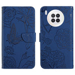 Custodia per cellulare in pelle goffrata con peonia a farfalla, For Honor 9X Lite, For Huawei nova 7 SE, For Huawei nova 8i, For Huawei P30