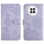 Custodia per cellulare in pelle goffrata con peonia a farfalla, For Honor 9X Lite, For Huawei nova 7 SE, For Huawei nova 8i, For Huawei P30