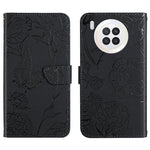 Custodia per cellulare in pelle goffrata con peonia a farfalla, For Honor 9X Lite, For Huawei nova 7 SE, For Huawei nova 8i, For Huawei P30