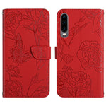 Custodia per cellulare in pelle goffrata con peonia a farfalla, For Honor 9X Lite, For Huawei nova 7 SE, For Huawei nova 8i, For Huawei P30