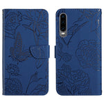 Custodia per cellulare in pelle goffrata con peonia a farfalla, For Honor 9X Lite, For Huawei nova 7 SE, For Huawei nova 8i, For Huawei P30