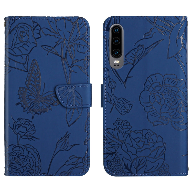 Custodia per cellulare in pelle goffrata con peonia a farfalla, For Honor 9X Lite, For Huawei nova 7 SE, For Huawei nova 8i, For Huawei P30