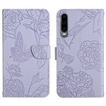Custodia per cellulare in pelle goffrata con peonia a farfalla, For Honor 9X Lite, For Huawei nova 7 SE, For Huawei nova 8i, For Huawei P30