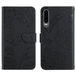 Custodia per cellulare in pelle goffrata con peonia a farfalla, For Honor 9X Lite, For Huawei nova 7 SE, For Huawei nova 8i, For Huawei P30