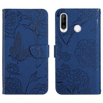 Custodia per cellulare in pelle goffrata con peonia a farfalla, For Huawei P30 Lite, For Huawei P30 Pro, For Huawei P40, For Huawei P40 Lite