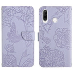 Custodia per cellulare in pelle goffrata con peonia a farfalla, For Huawei P30 Lite, For Huawei P30 Pro, For Huawei P40, For Huawei P40 Lite