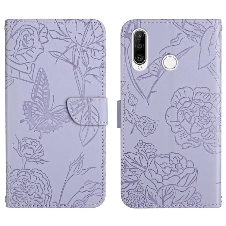Custodia per cellulare in pelle goffrata con peonia a farfalla, For Huawei P30 Lite, For Huawei P30 Pro, For Huawei P40, For Huawei P40 Lite
