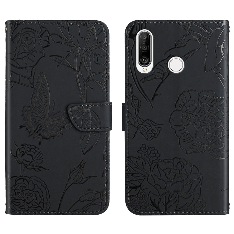 Custodia per cellulare in pelle goffrata con peonia a farfalla, For Huawei P30 Lite, For Huawei P30 Pro, For Huawei P40, For Huawei P40 Lite
