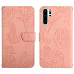 Custodia per cellulare in pelle goffrata con peonia a farfalla, For Huawei P30 Lite, For Huawei P30 Pro, For Huawei P40, For Huawei P40 Lite