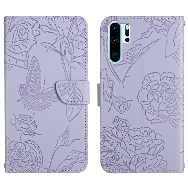 Custodia per cellulare in pelle goffrata con peonia a farfalla, For Huawei P30 Lite, For Huawei P30 Pro, For Huawei P40, For Huawei P40 Lite