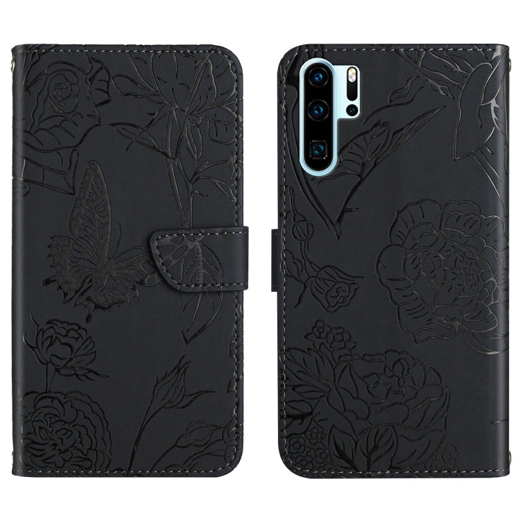 Custodia per cellulare in pelle goffrata con peonia a farfalla, For Huawei P30 Lite, For Huawei P30 Pro, For Huawei P40, For Huawei P40 Lite