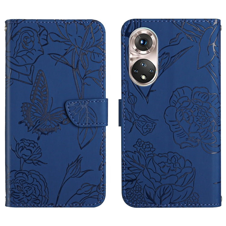 Custodia per cellulare in pelle goffrata con peonia a farfalla, For Huawei P40 Pro, For Huawei P50, For Huawei P50 Pro