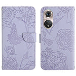 Custodia per cellulare in pelle goffrata con peonia a farfalla, For Huawei P40 Pro, For Huawei P50, For Huawei P50 Pro