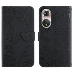 Custodia per cellulare in pelle goffrata con peonia a farfalla, For Huawei P40 Pro, For Huawei P50, For Huawei P50 Pro