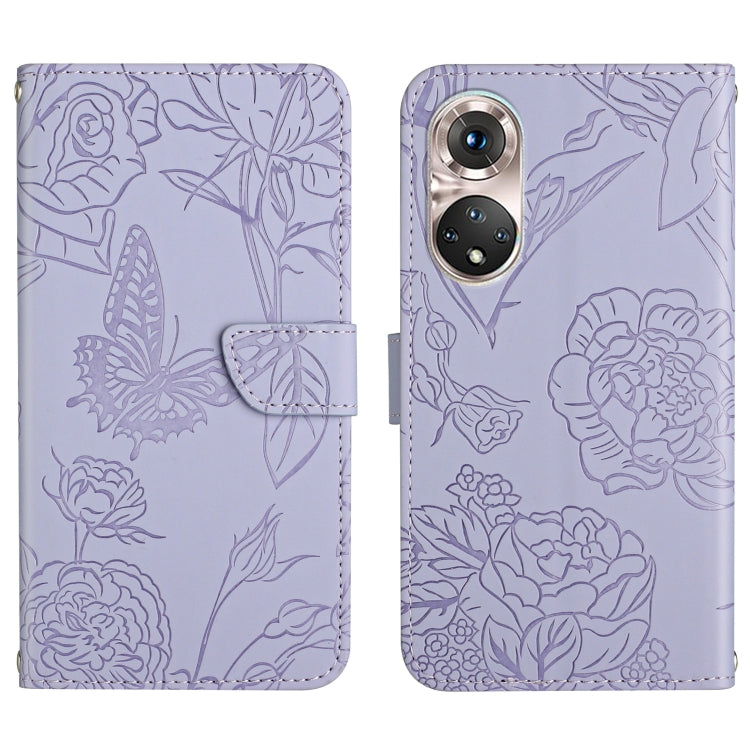 Custodia per cellulare in pelle goffrata con peonia a farfalla, For Huawei P40 Pro, For Huawei P50, For Huawei P50 Pro