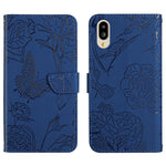 Custodia per cellulare in pelle goffrata con peonia a farfalla, For Sharp Aquos Wish SHG06, For Sharp Simple Sumaho 6, For Sharp Aquos V6 / V6 Plus, For Kyocera Android One S9
