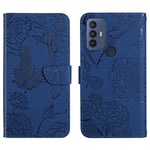 Custodia per cellulare in pelle goffrata con peonia a farfalla, For Sharp Aquos Wish SHG06, For Sharp Simple Sumaho 6, For Sharp Aquos V6 / V6 Plus, For Kyocera Android One S9