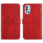 Custodia per cellulare in pelle goffrata con peonia a farfalla, For OnePlus 9R, For OnePlus Nord CE 5G, For OnePlus Nord N20 5G, For OnePlus Nord 2 5G