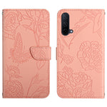 Custodia per cellulare in pelle goffrata con peonia a farfalla, For OnePlus 9R, For OnePlus Nord CE 5G, For OnePlus Nord N20 5G, For OnePlus Nord 2 5G