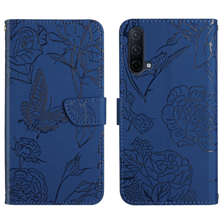 Custodia per cellulare in pelle goffrata con peonia a farfalla, For OnePlus 9R, For OnePlus Nord CE 5G, For OnePlus Nord N20 5G, For OnePlus Nord 2 5G