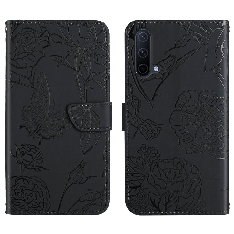 Custodia per cellulare in pelle goffrata con peonia a farfalla, For OnePlus 9R, For OnePlus Nord CE 5G, For OnePlus Nord N20 5G, For OnePlus Nord 2 5G