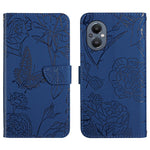 Custodia per cellulare in pelle goffrata con peonia a farfalla, For OnePlus 9R, For OnePlus Nord CE 5G, For OnePlus Nord N20 5G, For OnePlus Nord 2 5G